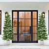 Compact Artificial Cedar Topiary Trees ¨C 2 Pack Faux Evergreen in White Pots ¨C UV Resistant Decorative Potted Pine - 4 of 4