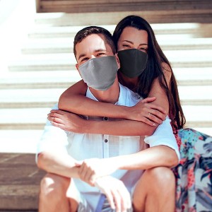 Glamlily 2 Pack Cloth Face Mask for Adult Unisex - 8 Pcs PM2.5 Filters - Outdoor, Black and Gray - 1 of 4