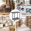 2-Tier Utility Cart with 4 *360°Steering Wheels and 2 Brakes, 1000 Lb Rolling Utility Cart, Home/Office/Warehouse/Cafeteria/Cleaning - 3 of 4