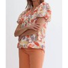 Women's Floral Print Bubble Sleeve Blouse - entro - 4 of 4