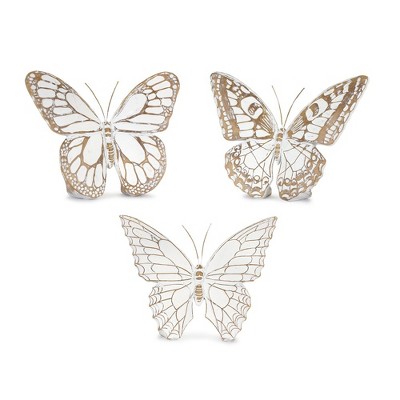Melrose Stone Butterfly Shelf Sitter (Set of 3)