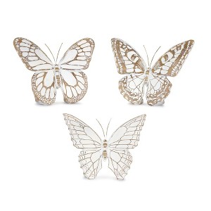 Melrose Stone Butterfly Shelf Sitter (Set of 3) - 1 of 4