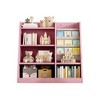Wooden Toy Storage Organizer Cabinet Kids Bookshelf Children Bookcase Toddler Baby Sling Book Rack Shelf for Playroom Bedroom Nursery Hallway School - 3 of 4