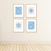 Big Dot of Happiness Blue Snowflakes - Unframed Winter Holiday Linen Paper Wall Art - Set of 4 - Artisms - 8 x 10 inches - 3 of 4