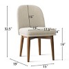 Modern Dining Chairs Set of 4, Upholstered Accent Side Chairs with Double Cushion Seat, Solid Wood Legs in Walnut Finish-Tanpinhause - 3 of 4
