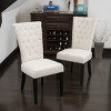 GDFStudio Villere Contemporary Tufted Roll Top Dining Chairs with Tapered Leg (Set of 2) - 3 of 4