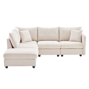 NicBex Modern 89" Sectional Sofa Modular L Shaped Sofa Couch with Removable Ottoman for Living Room Apartment - 1 of 4