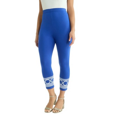 Jessica London Women's Plus Size Everyday Stretch Cotton Capri Legging