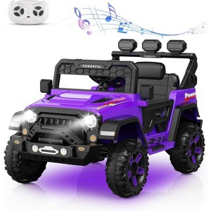 Ride on Car with 6 EVA Wheels&4WD, 12V Battery Powered Electric Car for Kids, Electric Vehicle with Remote Control, 3 Adjustable Speeds - 1 of 4