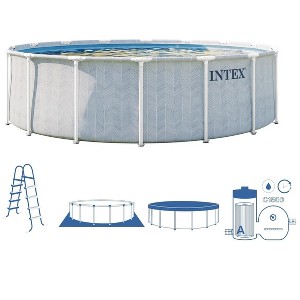 Intex 16FT X 48IN Chevron Prism Frame Premium Pool Set with
