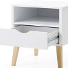 FONTOI End Tables Mid-Century Modern Nightstand with Storage for Bedroom Living Room Compact Accent Side Table, White, 23.6"*21.7"*6.1" - 4 of 4