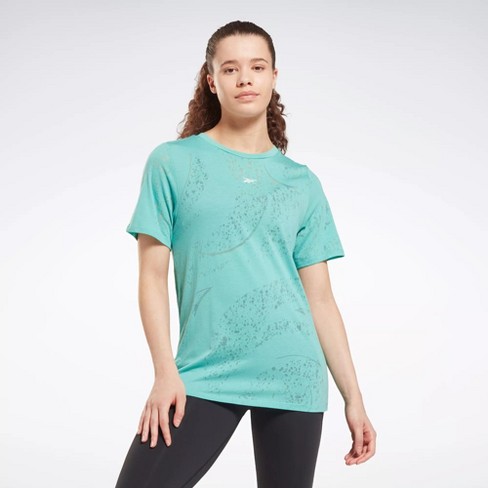 hijo compensar Cerdito Reebok Burnout T-shirt Womens Athletic T-shirts Small Semi Classic Teal :  Target