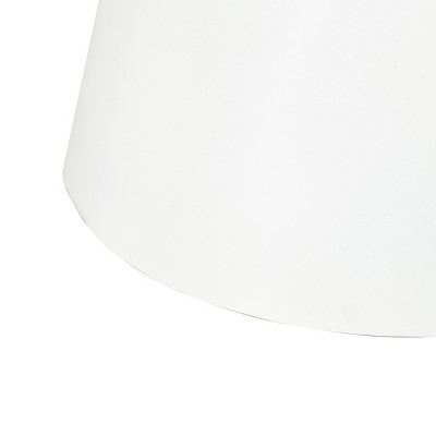 Mila 16" White Marble and Metal Round Pedestal End Table