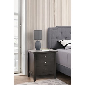 HomeStock Hammond Black Nightstand – 26”H x 24”W x 18”D, 3 Drawers, Black Finish - 1 of 4