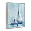 Stupell Industries Nautical Blue Sailboat Tranquil Coastal Water Watercolor Painting Black Framed Giclee Art - 3 of 4