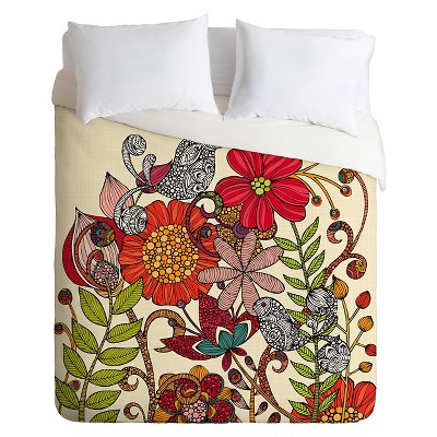 Valentina Ramos Spring Garden Duvet Queen Red - Deny Designs