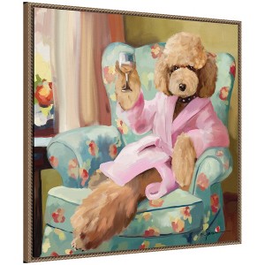Kate & Laurel All Things Decor 30"x30" Sylvie Cheers To Me Framed Canvas by Mary Sparrow Beaded Gold - 1 of 4