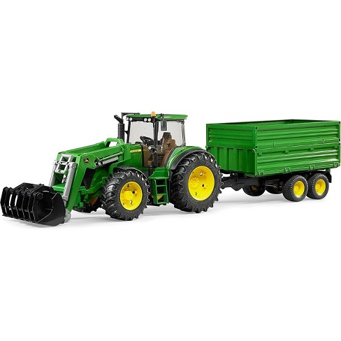 Bruder John Deere Tractor 7930 with Frontloader and Tipping Trailer