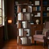 Mshliw 5-Tier 360° Rotating Bookshelf, Round Spinning Bookcase Tower with Space-Saving Design for Bedroom, Living Room, and Office - 2 of 4