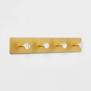 Metal and Faux Marble 4 Hooks Gold  - Threshold™