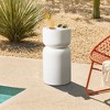 LuxenHome White with Gray Flecks Pillar Round MgO Side Table, Indoors and Outdoors - image 3 of 4