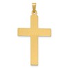 Black Bow Jewelry 14k Yellow Gold & White Rhodium Hollow Dove Cross Pendant, 20 x 38mm - 3 of 4