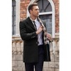 COOFANDY Men's Wool Blend Coat with Detachable Plaid Scarfs Notched Collar Single Breasted Pea Coat Trench Overcoat - 2 of 4