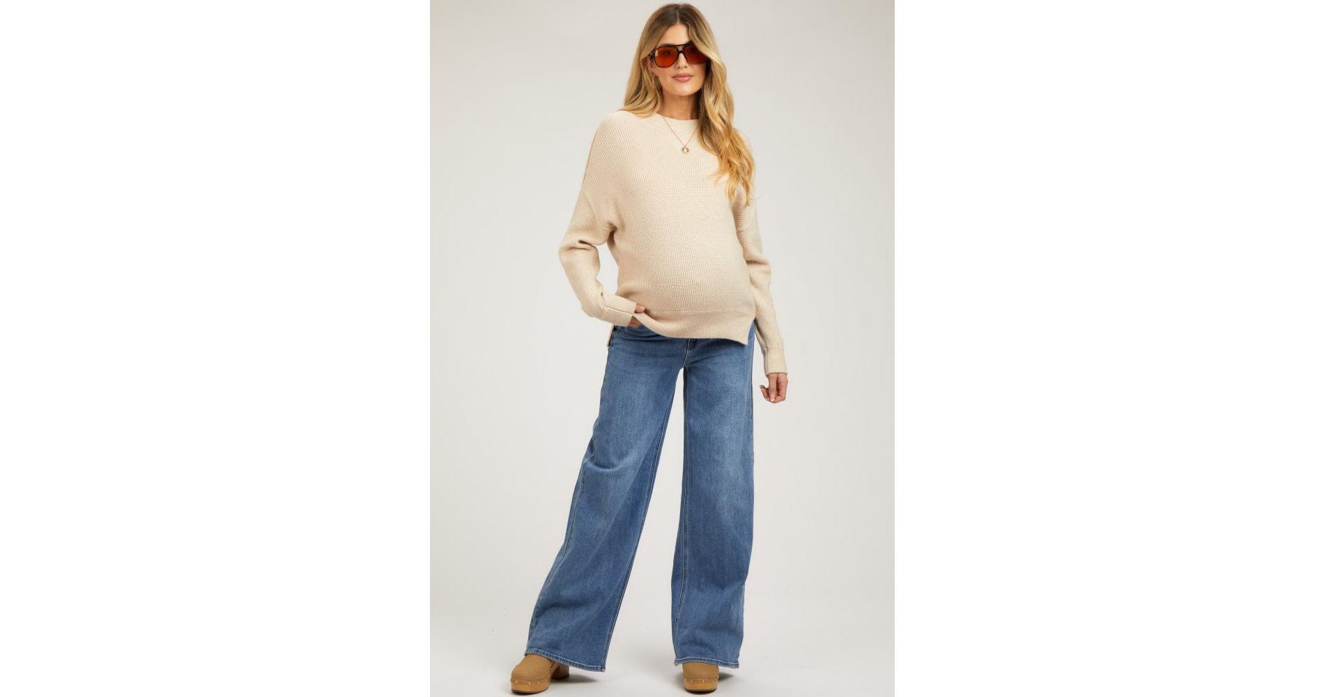 PinkBlush Blue Wide Leg Maternity Jeans Blue 29