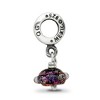 Black Bow Jewelry Dichroic Glass & Sterling Silver Textured Purple Dangle Bead Charm - 2 of 4