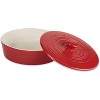 RSVP International Stoneware Tortilla Warmer & Server with Lid, Microwave and Oven Safe, 8" Dia x 3", Red - 3 of 4