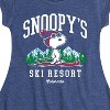 Girls' - Peanuts - Snoopy's Ski Resort Fit & Flair Cap Sleeve Dress - image 2 of 4