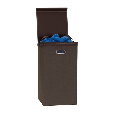 Cobblestone Gray-Brown Collapsible Laundry Hamper with Lid