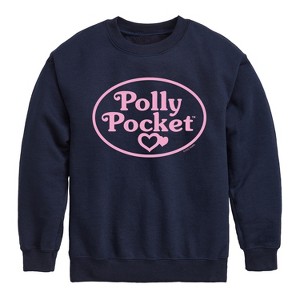Boys' - Polly Pocket - Polly Pocket Pink Logo Graphic Long Sleeve Fleece Sweatshirt - 1 of 4