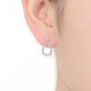 Guili Sterling Silver Rhodium Plated Clear Round Cubic Zirconia Open Pear Drop Earrings, a Graceful and Radiant Touch of Classic Elegance - 2 of 3