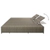 VidaXL Double Sun Lounger with Cushion Poly Rattan Gray - 3 of 4