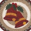 Earth Rugs Holiday Bells Round Trivet – 10" Christmas Jute Hot Pad with Festive Bell Print - 3 of 3