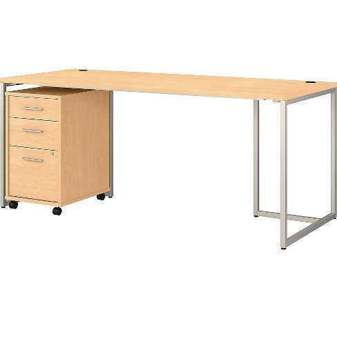 Office By Kathy Ireland Method 71 Computer Desk W 3 Drawer Mobile File Cabinet Natural Maple Target