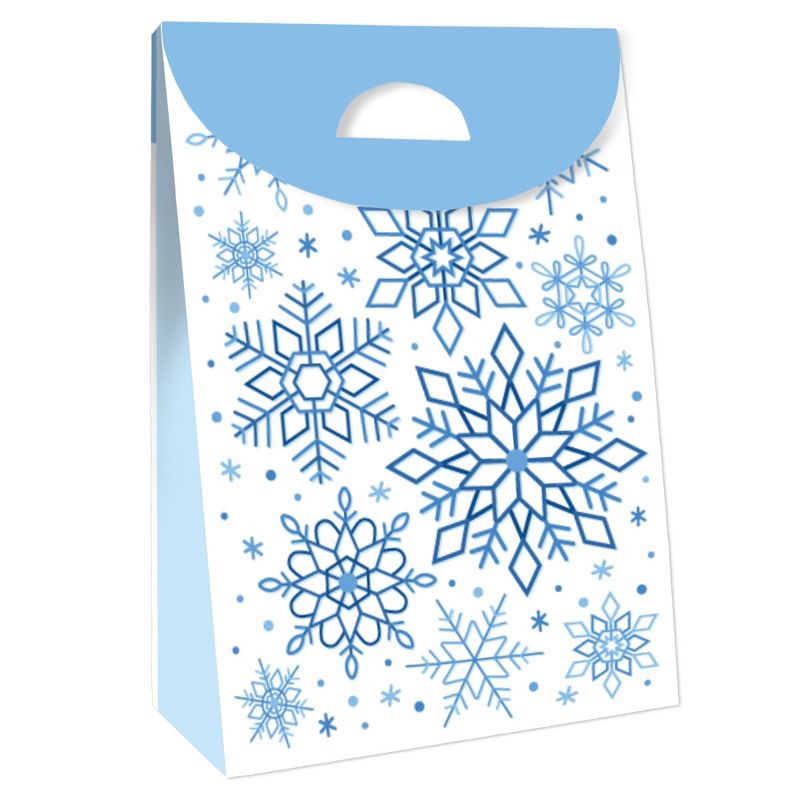 Big Dot of Happiness Blue Snowflakes - Winter Holiday Gift Favor Bags - Party Goodie Boxes - Set of 12, 3 of 9