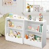 Kids Bookshelf,Book Storage Organizer,2-Tier Kids Bookcase with Open Compartments for Bedroom,Livingroom,Playroom - 3 of 4