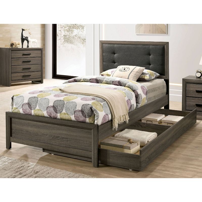 2pc Full Morningside Transitional Bed and Trundle Set Gray/Charcoal - HOMES: Inside + Out, 3 of 5