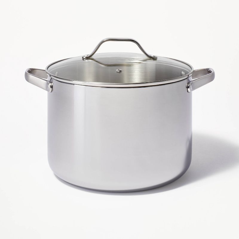 12qt Stainless Steel Stock Pot Silver - Figmint&#8482;, 1 of 8