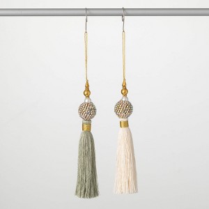 7.5"H Sullivans Gem Pearl Tassel Christmas Ornament Set of 2, Multicolor, Christmas Tree Decor - 1 of 4