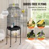 VEVOR 64-inch Open Top Large Parrot Bird Cage with Detachable Rolling Stand for Parakeets Finches Canaries Lovebirds Cockatiels Budgies, Black - 4 of 4