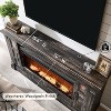SinCiDo 80" TV Fireplace Stand, 36" Farmhouse Entertainment Center w/42" Electric Fireplace, Glass Door Cabinets & Drawers - 4 of 4