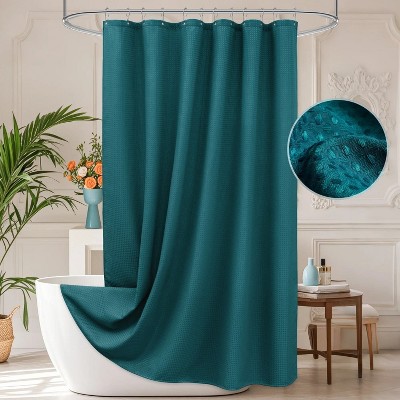LunaLulinlk Heavy Duty Waffle Weave Fabric Shower Curtain