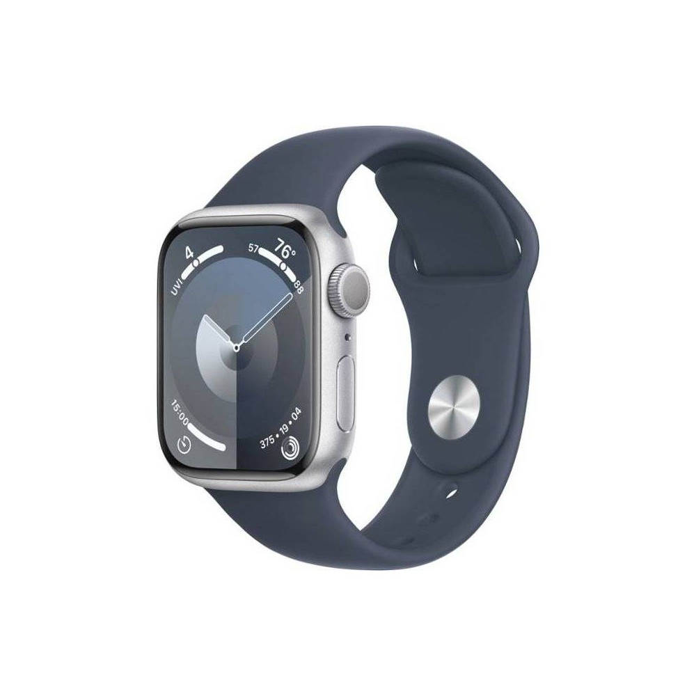 Photos - Wrist Watch Apple Watch Series 9 GPS  45mm Silver Aluminum Case with Storm Blue Sport Band - S/M(2024)