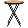 vidaXL Tea Table Black 23.6" Poly Rattan and Solid Acacia Wood - 2 of 4