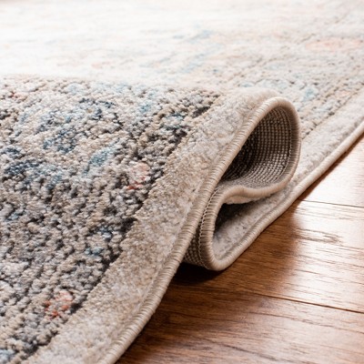 Blue and Beige Medallion Hand-knotted Synthetic Area Rug