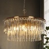 LNC Miswinamp 6-Lights 23.6" Modern   Luxury Tiered Drum Draped-Glass Chandelier, Gold - 2 of 4