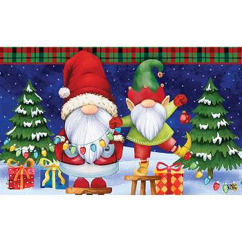 Christmas Gnomes Doormat Holiday Humor Elf Presents 30" x 18" Briarwood Lane